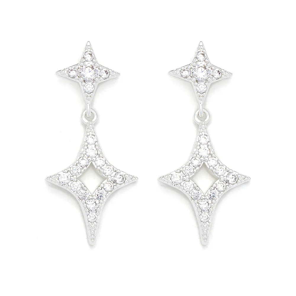 KNIGHT AND DAY Diamond Shape Short Earrings