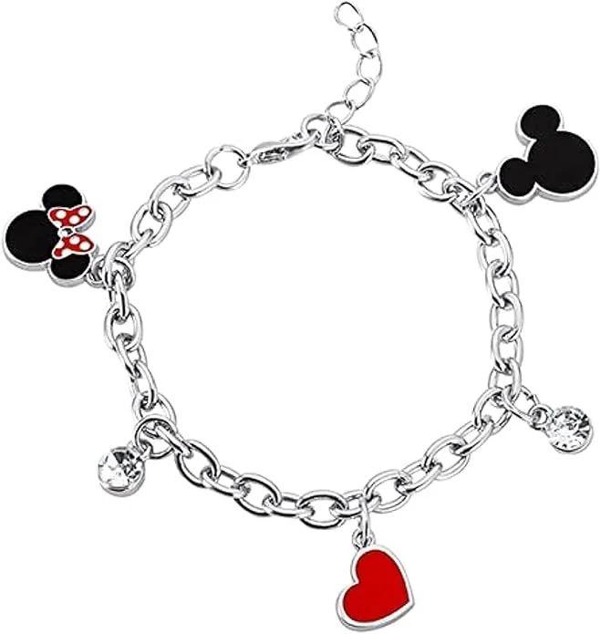 Disney Minnie and Mickey Multicoloured Enamel Costume Charm bracelet