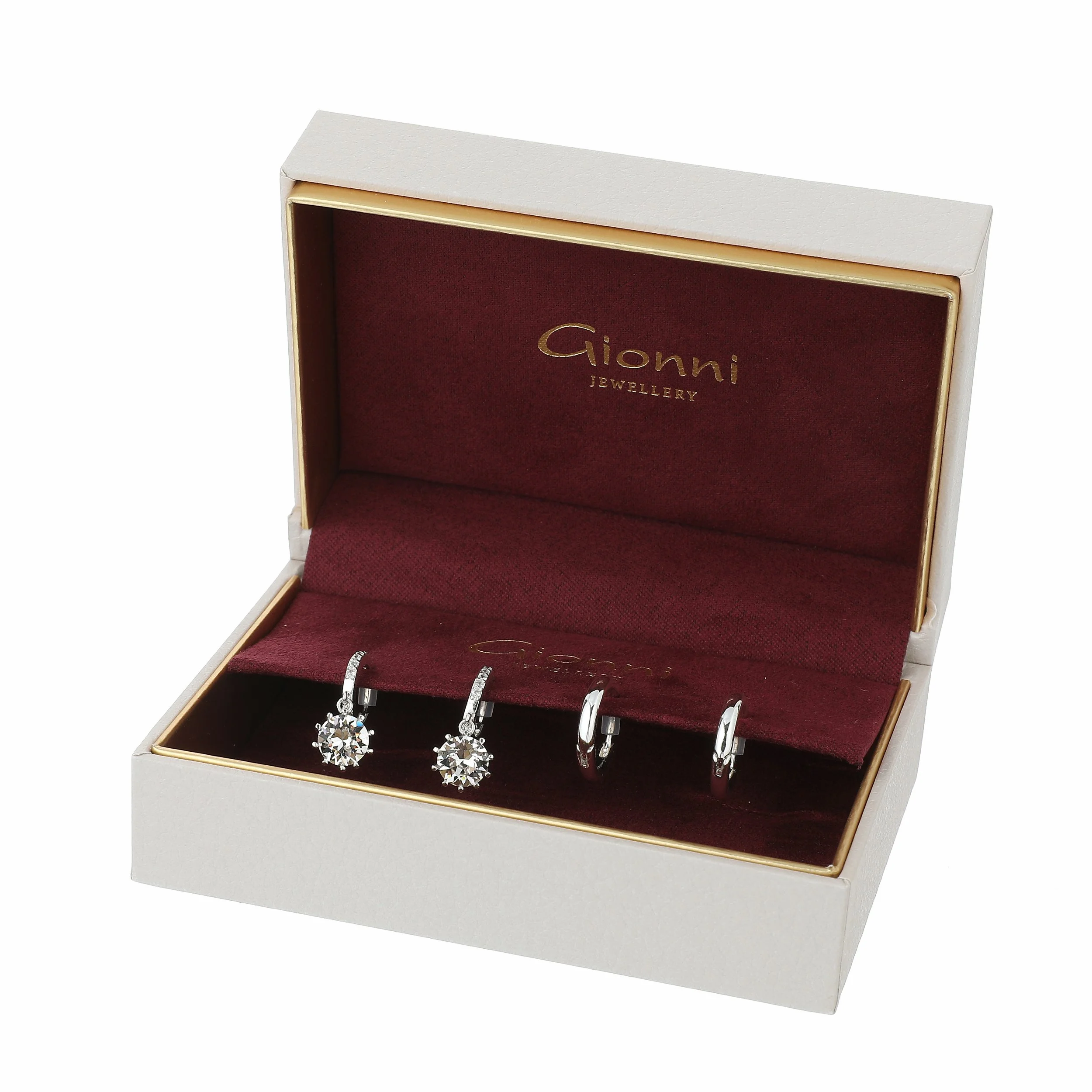 CZ Sparkle Drop 3 Pack Earring Set Silver