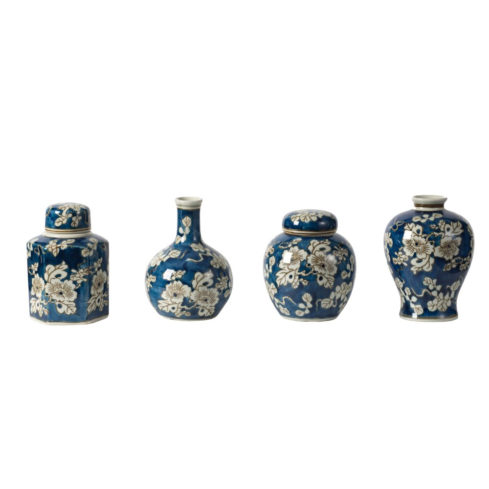 Blue & White 4 Jar / Vase