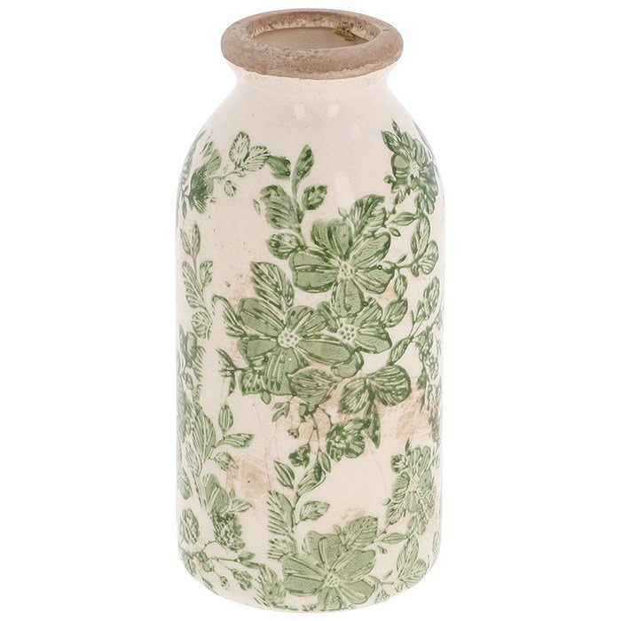 Clematis Garden Ceramic Bottle Vase - Petite Elegance