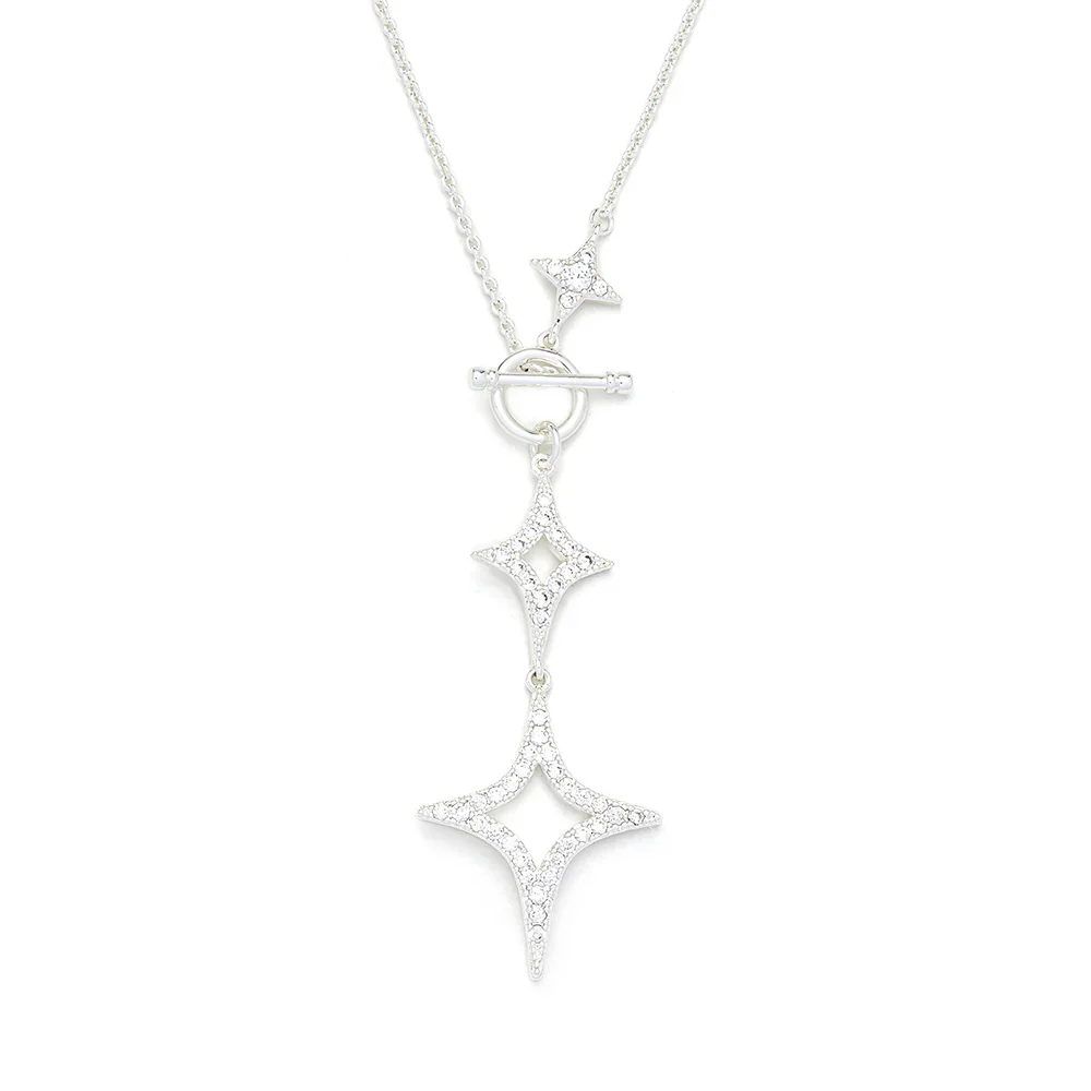 Diamond Shape Drop Necklace KNIGHT AND DAY