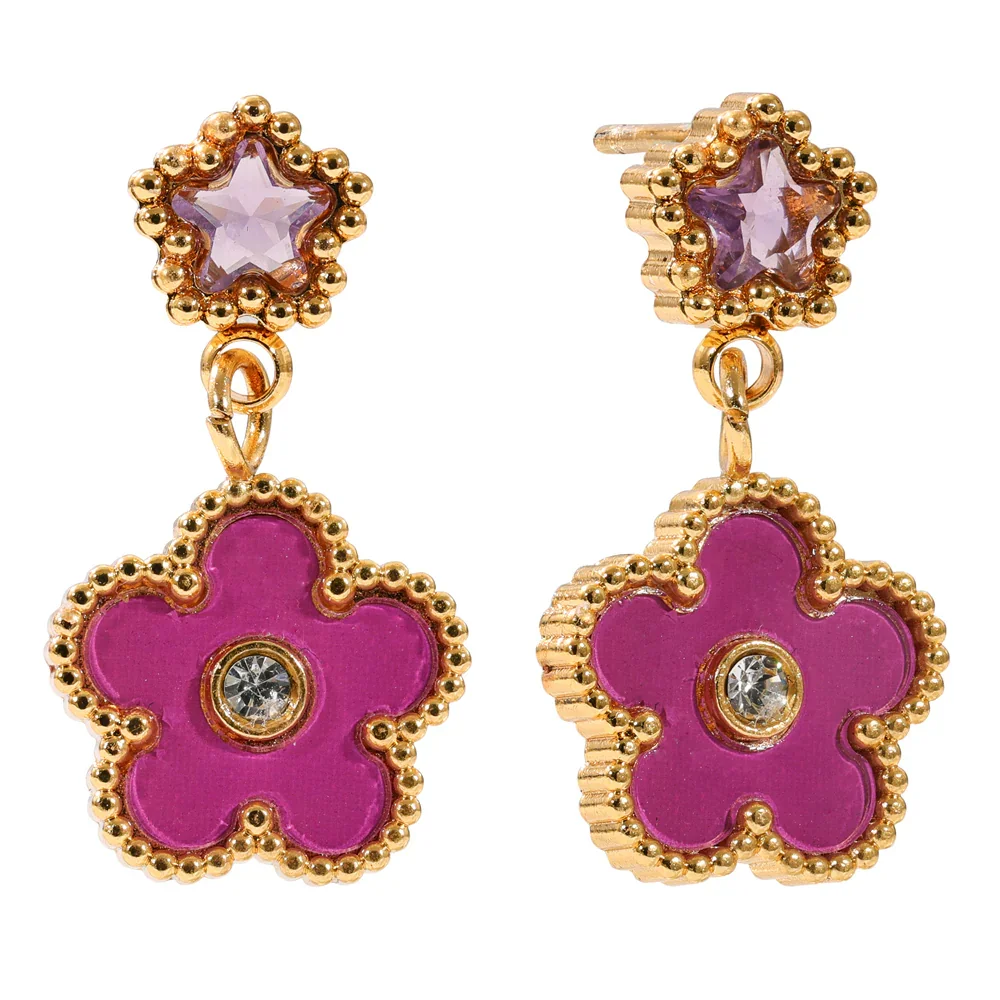 Lavender Clover Earrings