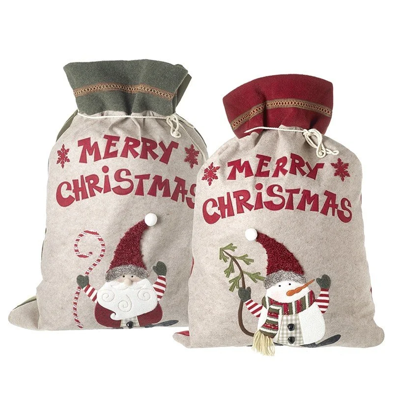 Merry Christmas Santa & Snowman Sacks