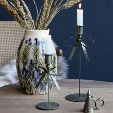 Elegant Iron Bow Candlestick