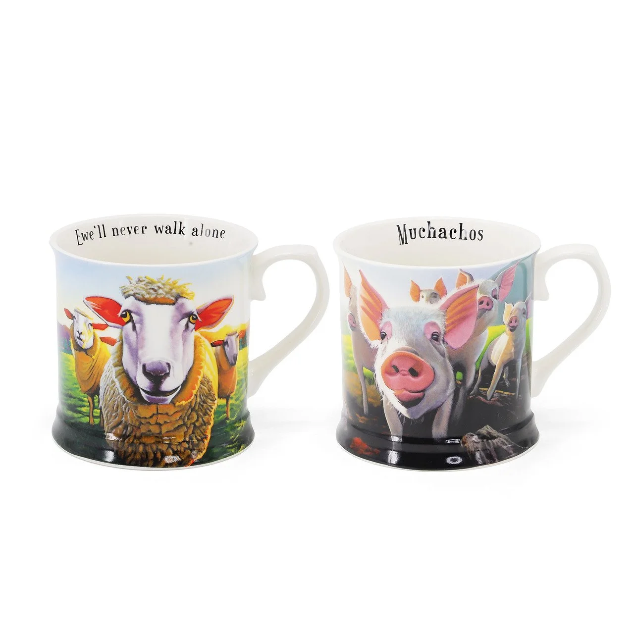 Beyond the Herd Set 2 Tankards (Pigs and Sheep)