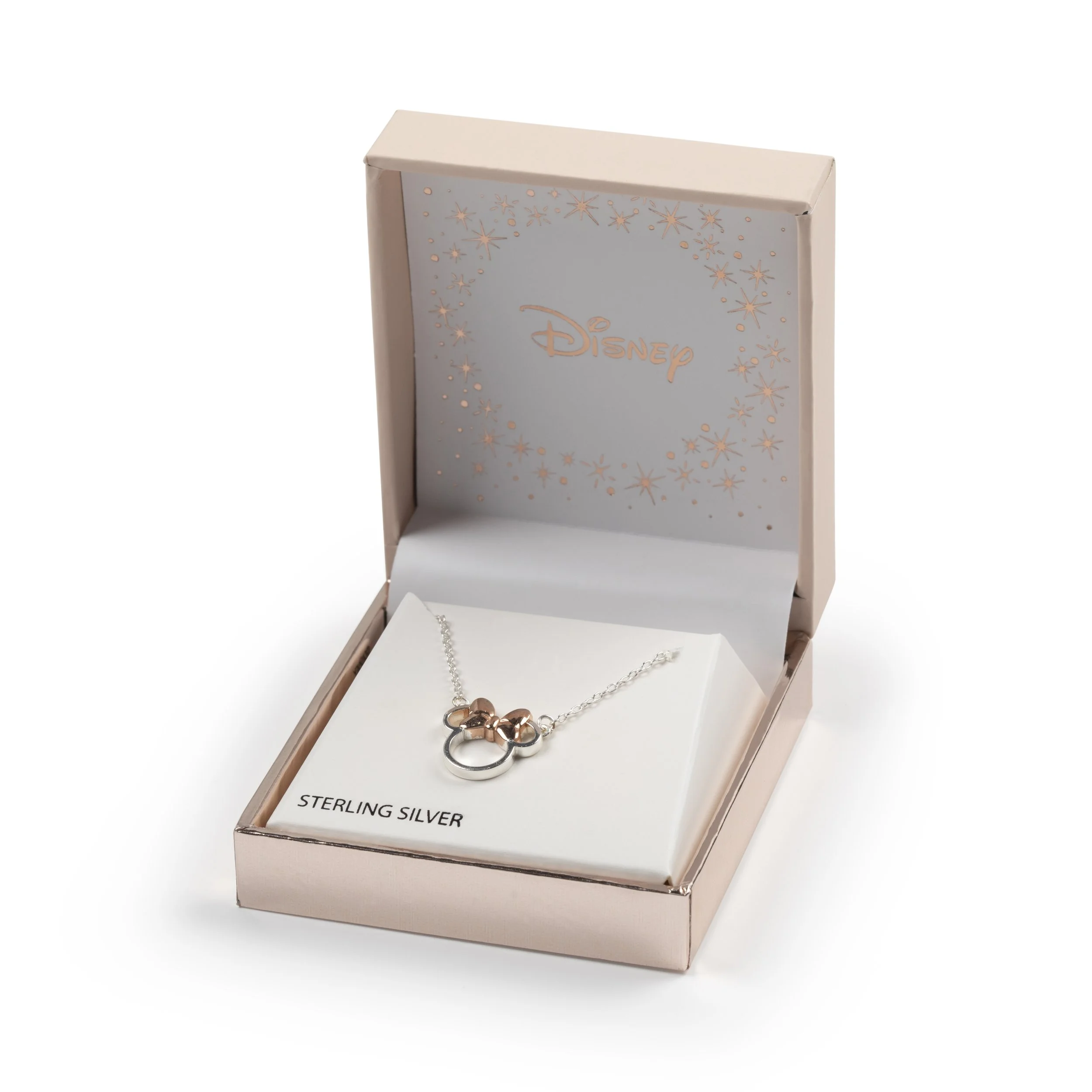 DISNEY MINNIE MOUSE TWO TONE STERLING SILVER NECKLACE