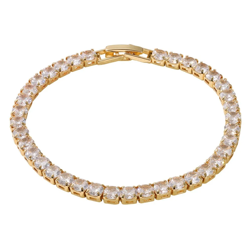 Tennis Bracelet, Gold 4mm