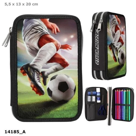 Action Word Double Pencil Case Football