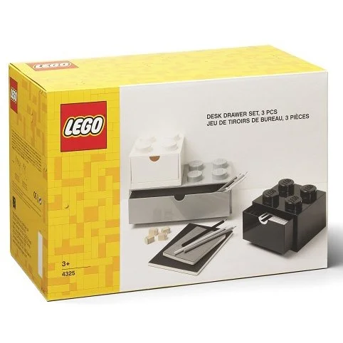 Lego Desk Drawer Set Black Grey White