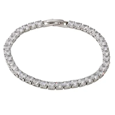 Tennis Bracelet, Rhodium 4mm