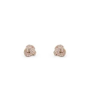 TC LOVE KNOT – PAVE KNOT EARRINGS GOLD