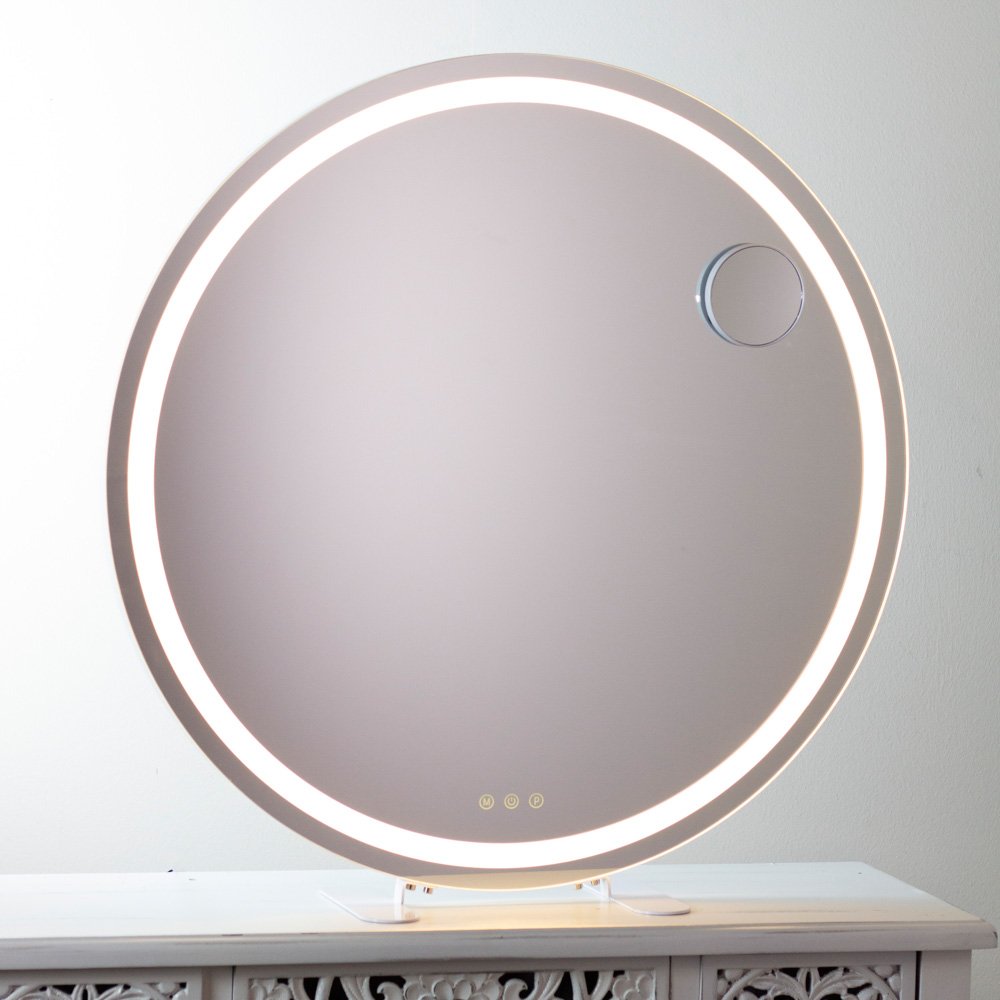 Hollywood round vanity mirror gold 73cm