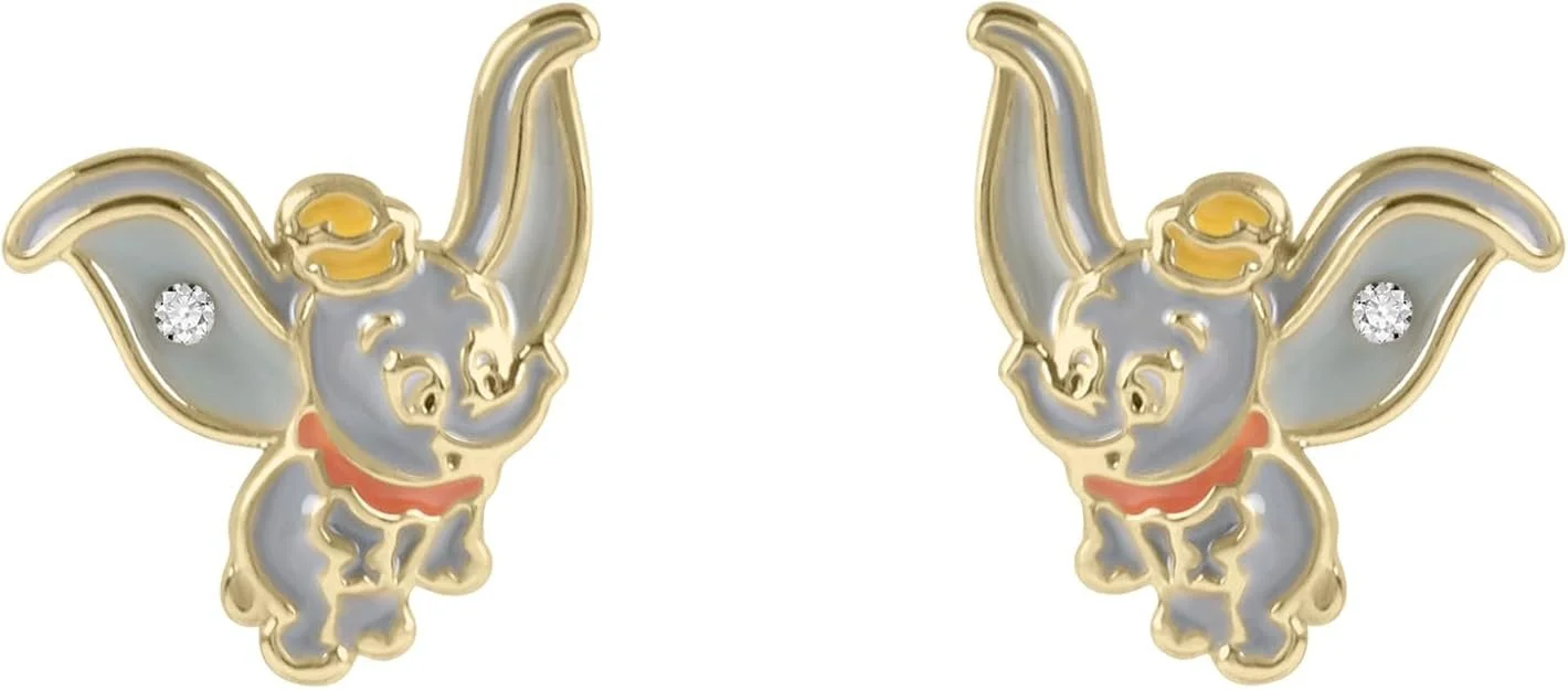 Disney Girls Dumbo Elephant Stone Set Stud Earrings