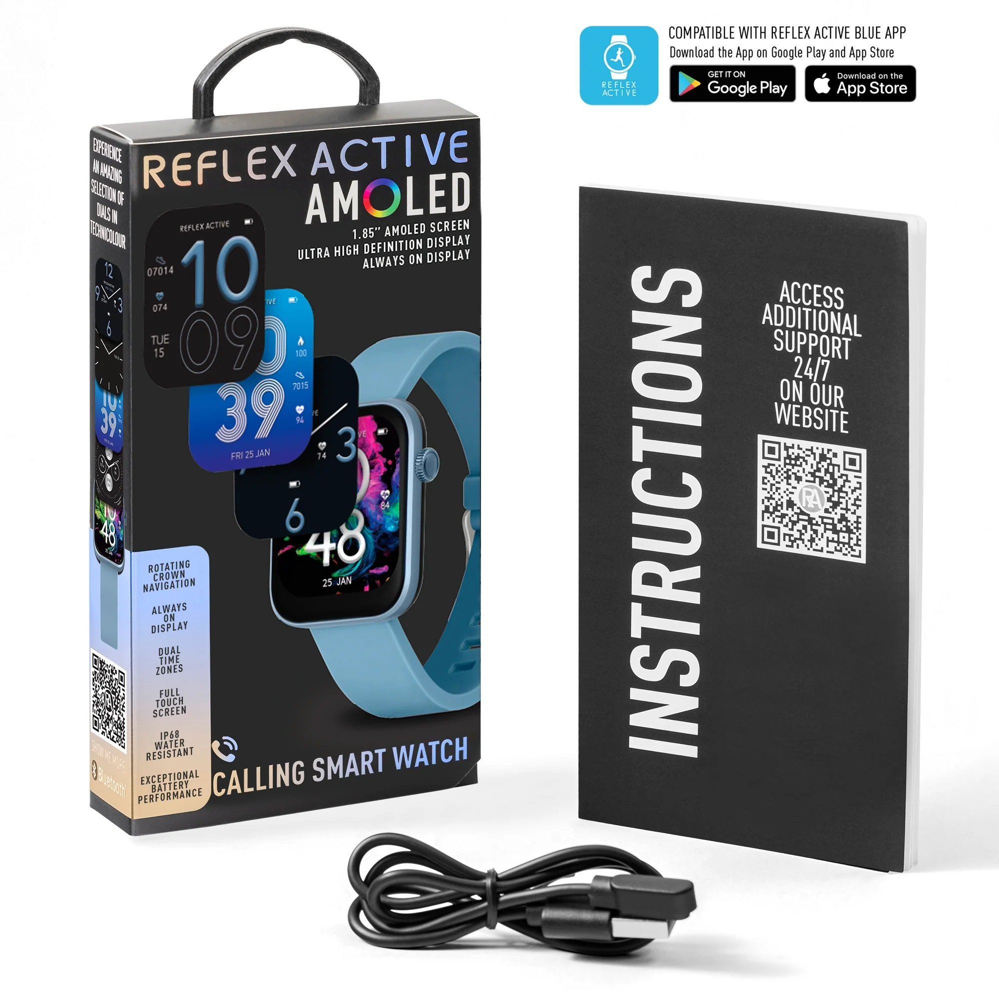 Series 40 Amoled Denim Blue Silicone Smart Watch
