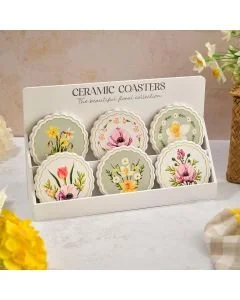 Floral Serenade Ceramic 3D Raised Detail With Gold Scalloped Edge