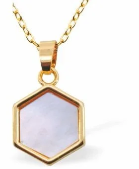 Iridescent Octagonal Pendant, Golden Framed