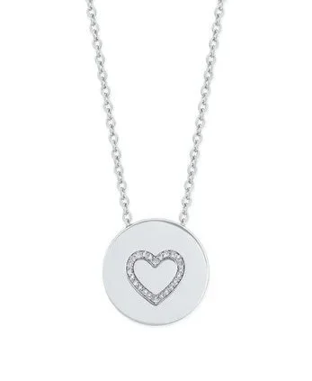 TC SILVER HEART DISC PENDANT