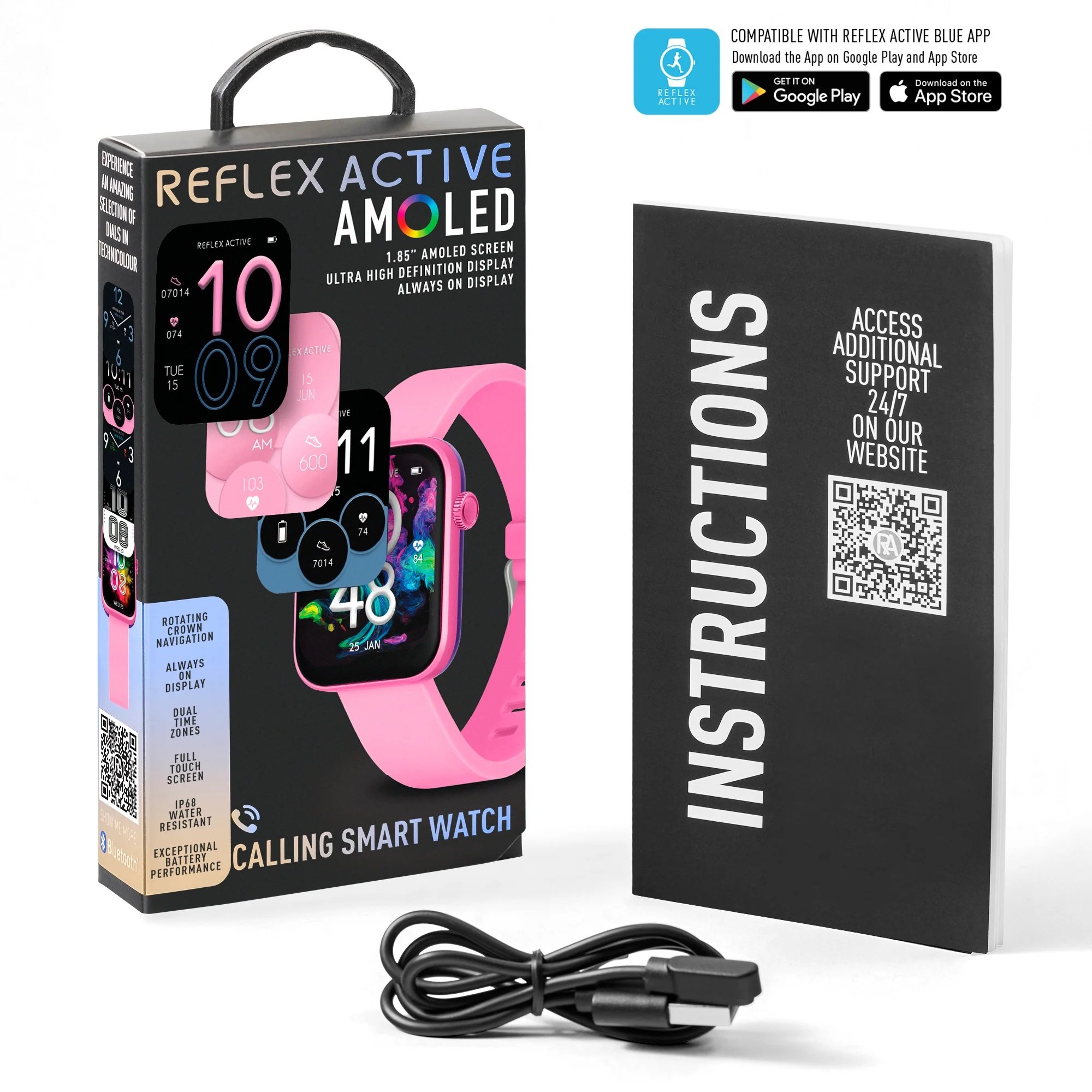 Series 40 AMOLED Smart Aluminium Pink Strap Calling Watch