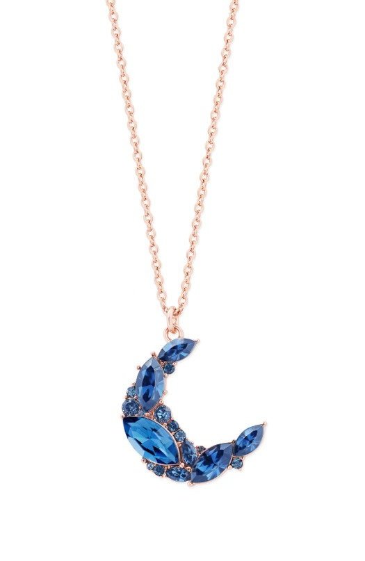 HALF MOON SAPPHIRE PENDANT - ROSE GOLD