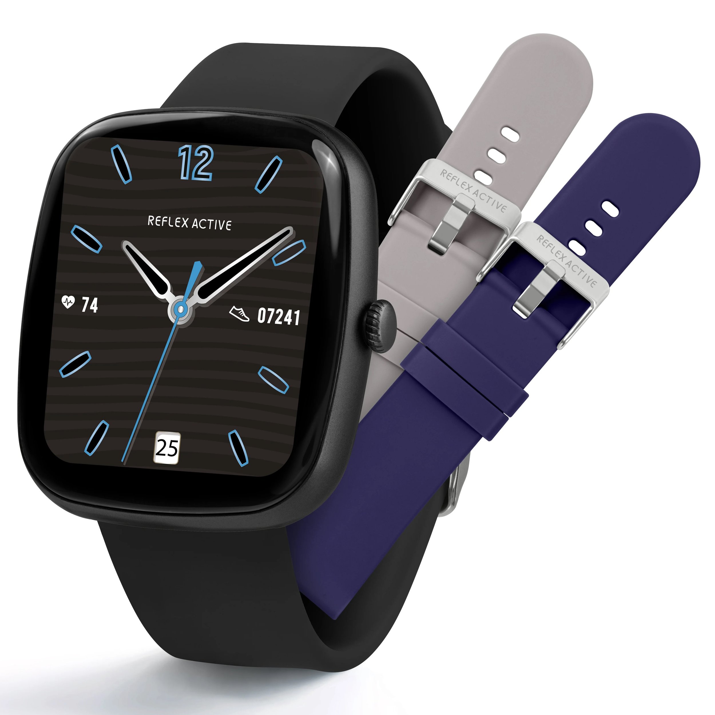 Reflex Active Series 50 Smart Black Calling Watch Interchangeable Set