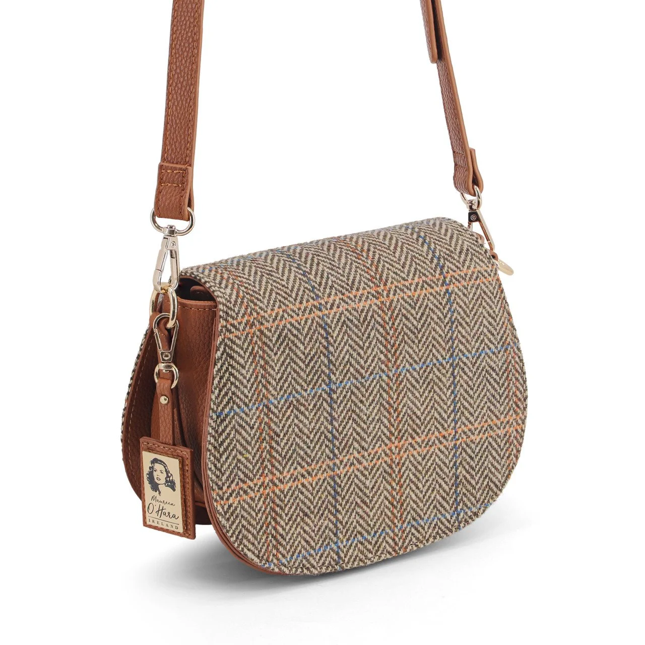 Maureen O'Hara Saddle Bag Brown Herringbone