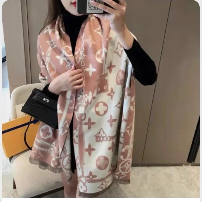 LOUIS V INSPIRED CASHMERE FEEL SCARF