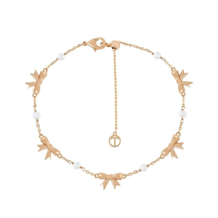 Tc Bow - Pearl & Bow Gold Bracelet