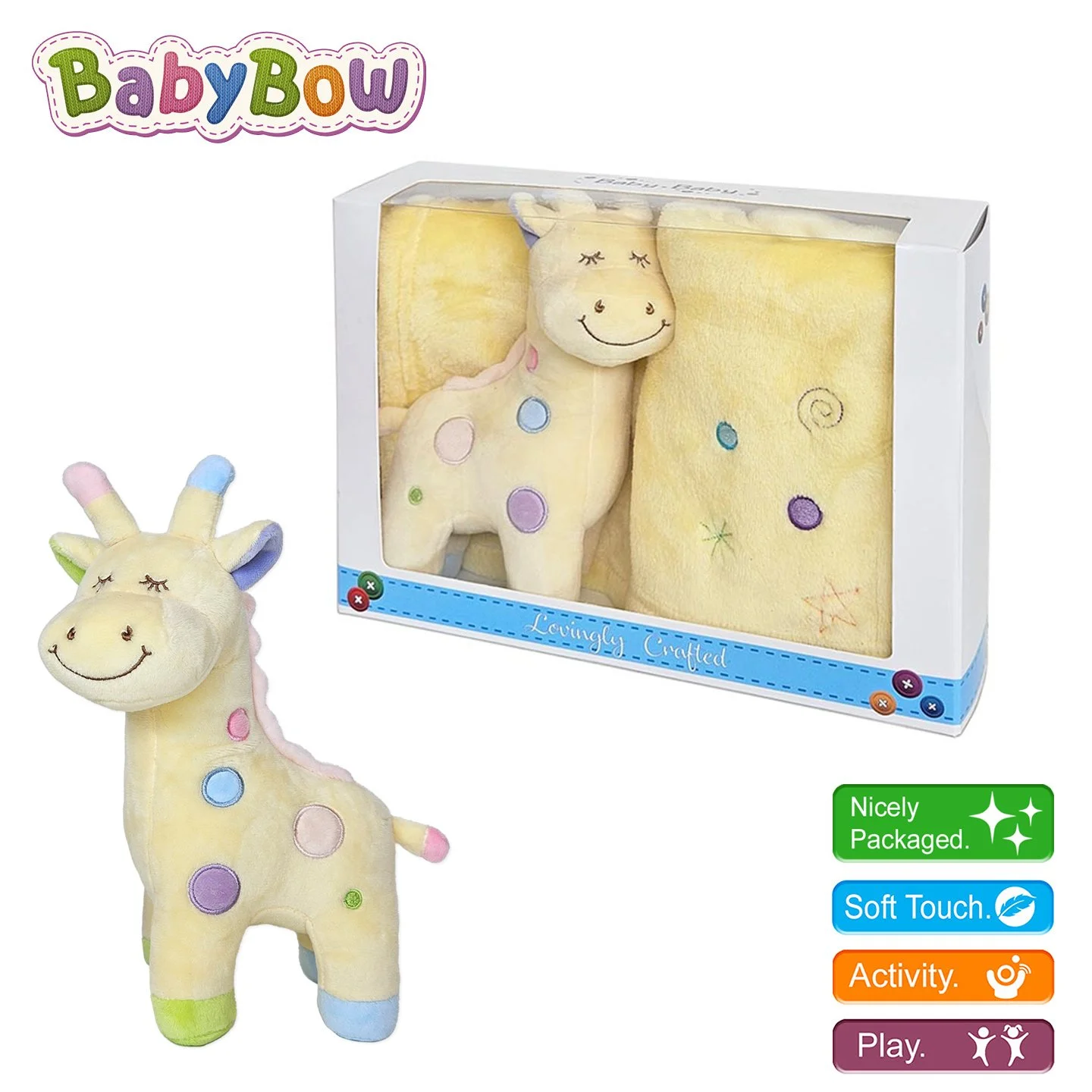 Soft Plush Giraffe & Blanket In A Gift Box
