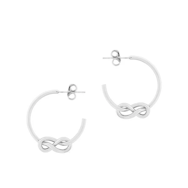 TC LOVE KNOT – MINI HOOP EARRINGS SILVER