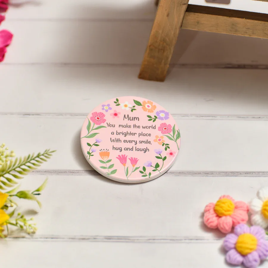 Bright and Beautiful Ceramic Mum Coaster