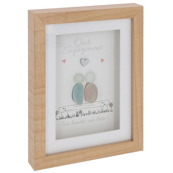 Cherished Pebble Glass Engagement Plaque