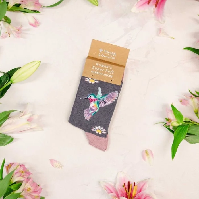 Wisteria Wishes' hummingbird socks