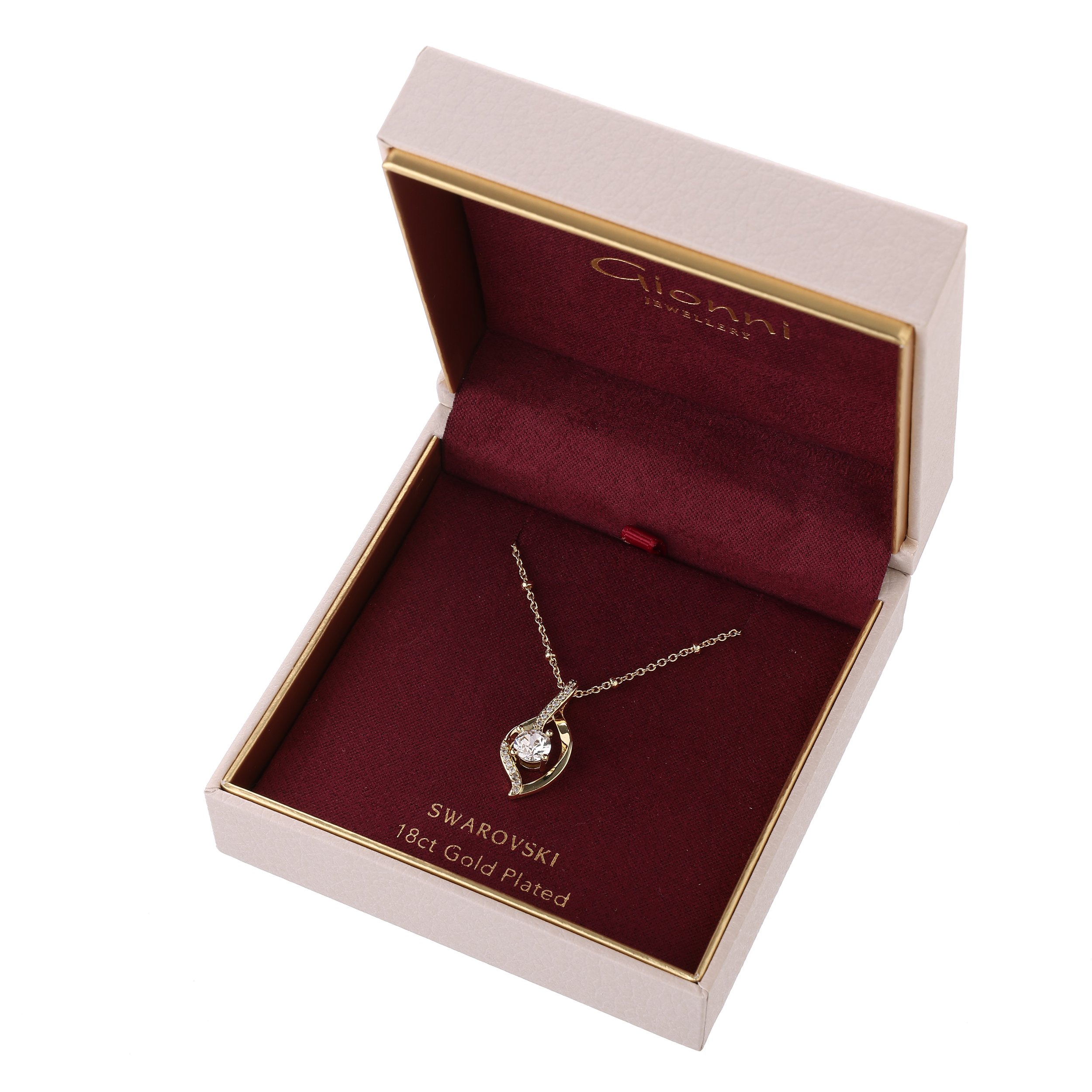 Dainty Crystal Pendant Necklace Gold