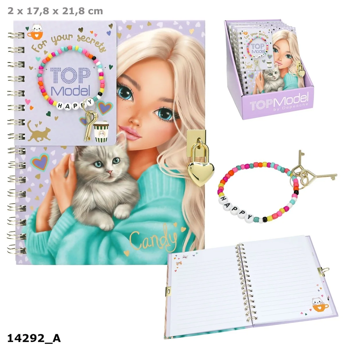 TOPModel Diary With Padlock And Bracelet