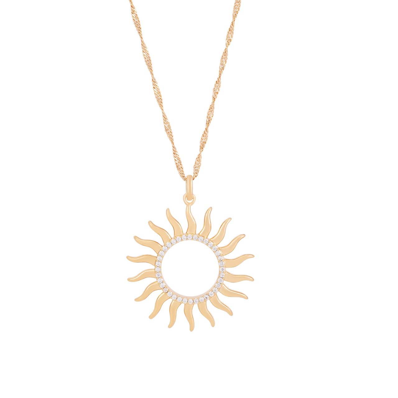 TC Soleil Open Cz Sun Pendant Gold