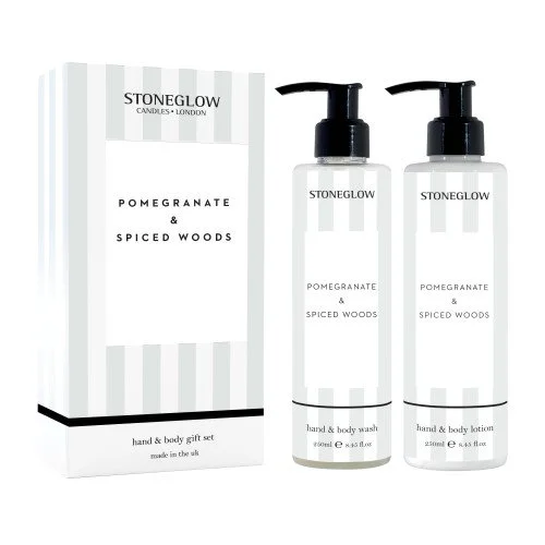 Stoneglow Pomegranate&Spiced Woods Hand&Body Wash&Lotion Set