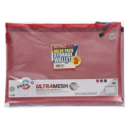 Premier B4+ Ultramesh Expanding Storage Wallet Pack of 3