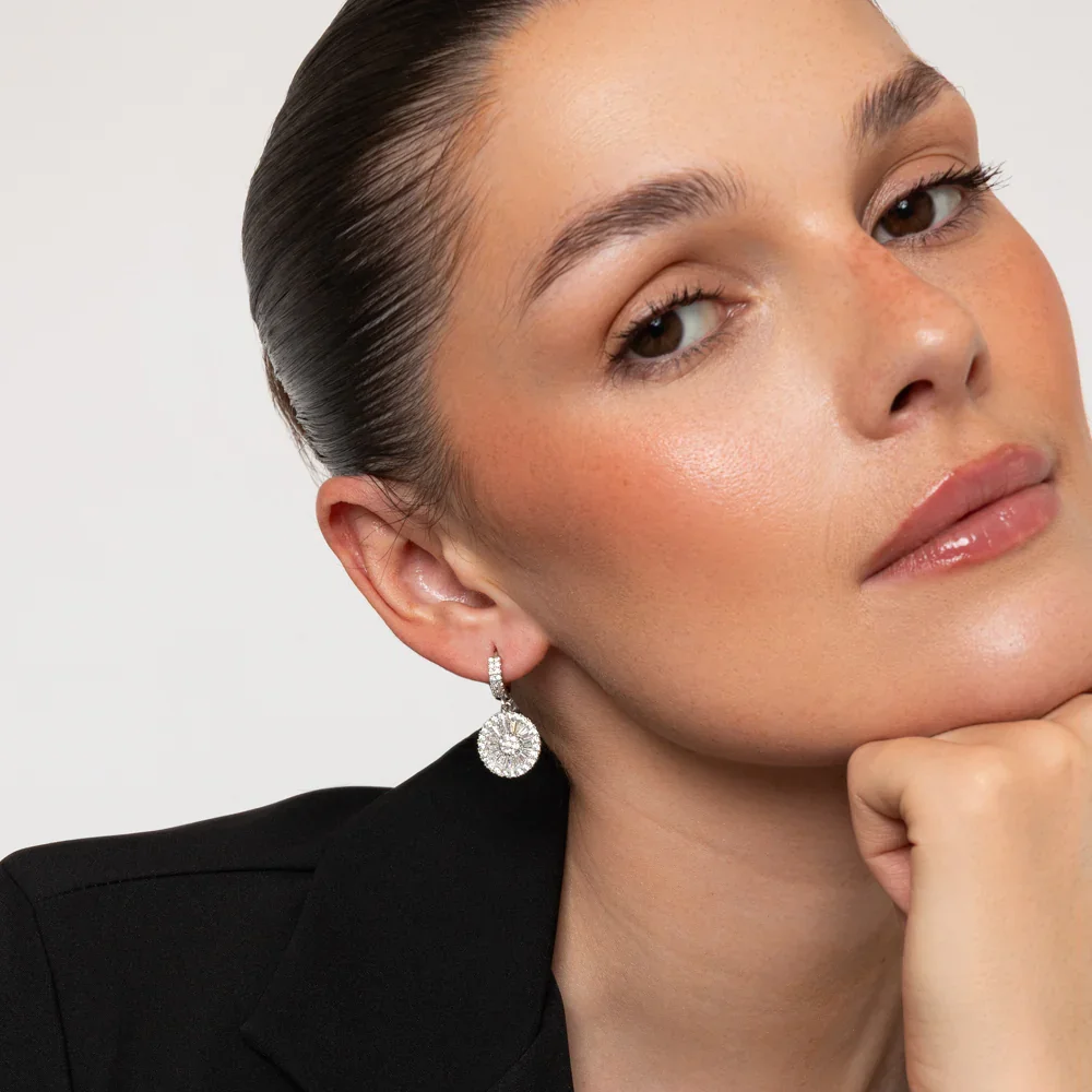 knight and day Crystal Disc Earrings