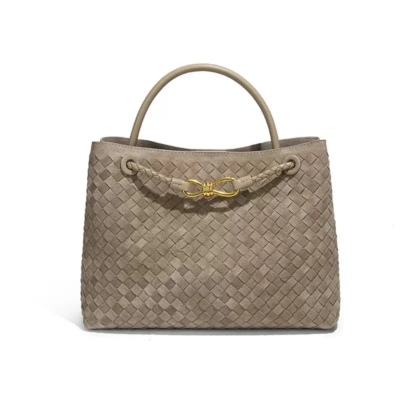The Noir Weave -Beige midi bag