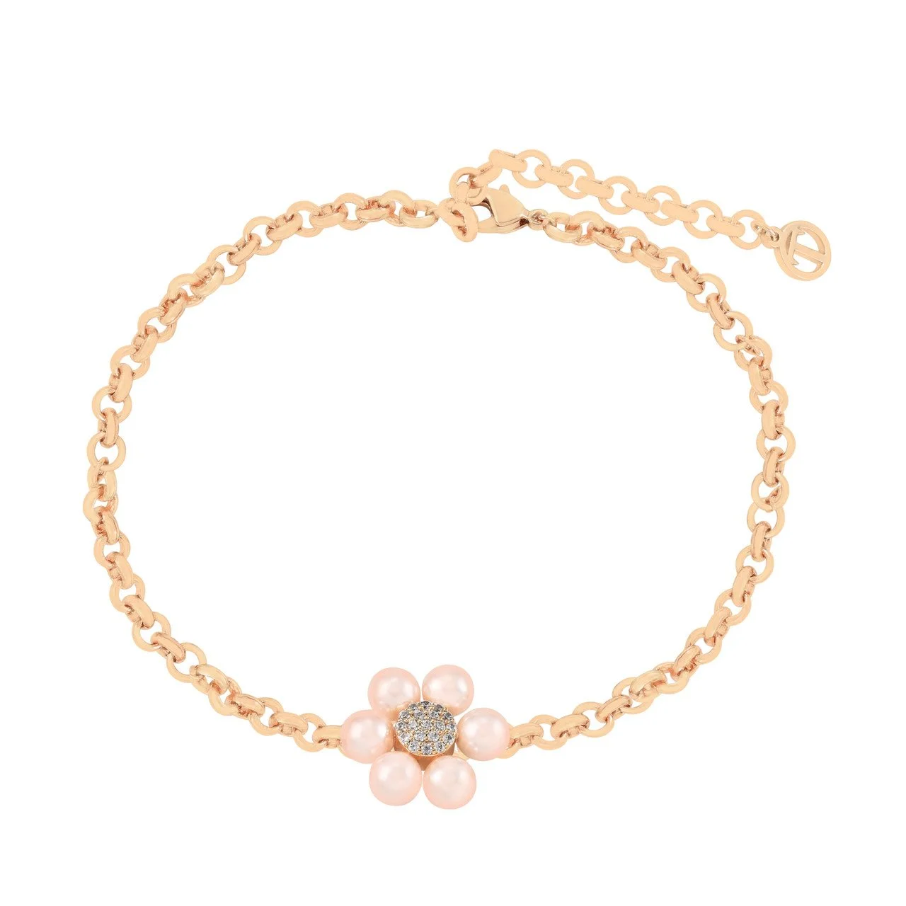 Tc Daisy - Pink Pearl Single Daisy Bracelet Gold