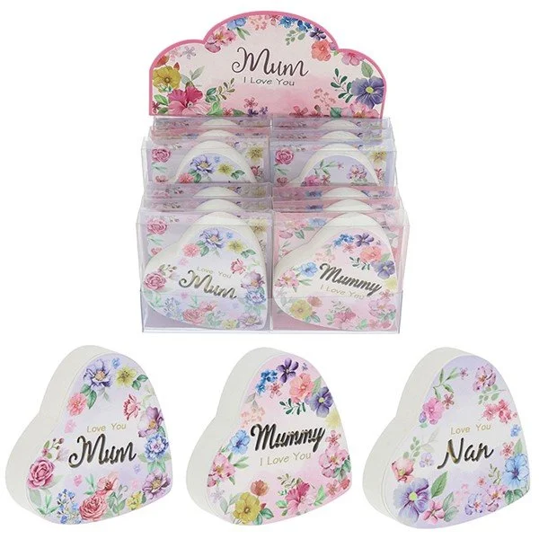 Pretty Floral Mum Wooden Heart