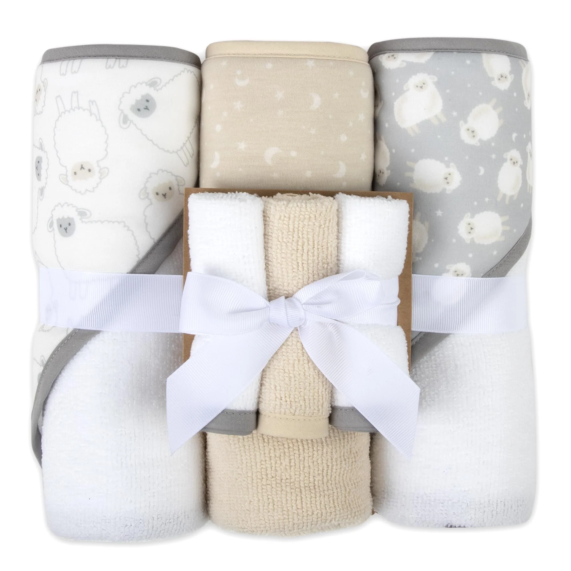 Baby 6-Piece Splish Splash Hooded Bath Towel & Washcloth Set -