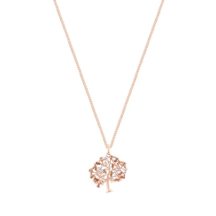 TREE OF LIFE & CLEAR TEAR DROP CZS RG PENDANT