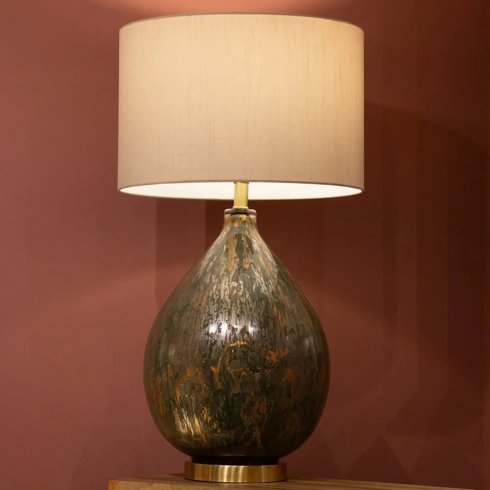 HAYLEY GLASS TABLE LAMP 80CM