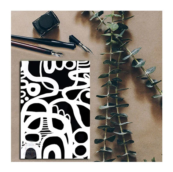 Mindfully Yours greeting card black and white abstract