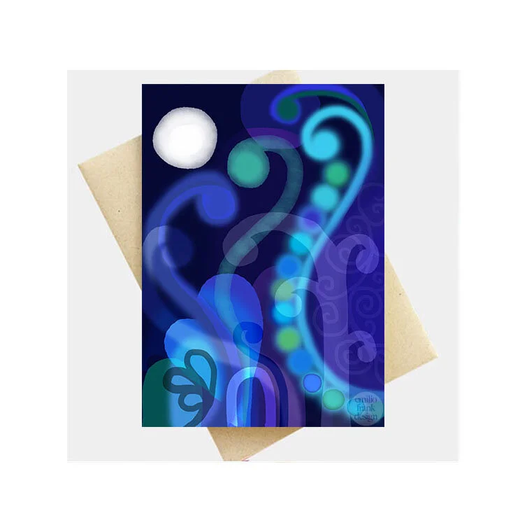 imagine, abstract, watercolour, lunar, moonscape, ocean, blues, modernist 