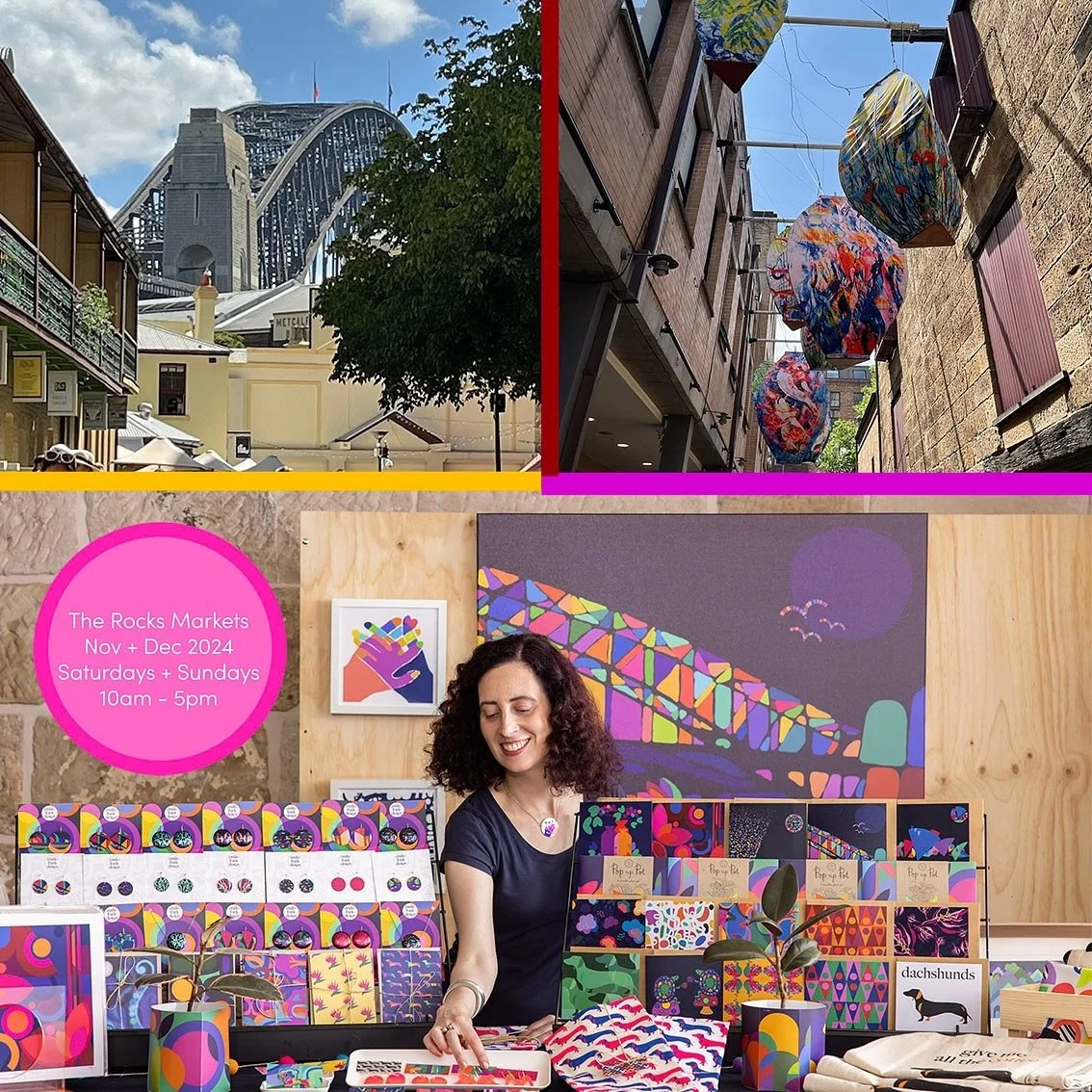 ✨THE ROCKS MARKETS: 
We&rsquo;re in the festive spirit with our vibrant collections  @therocks markets on Saturdays + Sundays from 10am to 5pm through November + December! 
🔸Pop by for a browse or a chat on 23, 24, 30 November and 1, 7, 8 December (