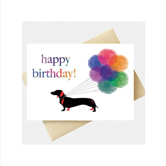 Happy Birthday - dachshund greeting card