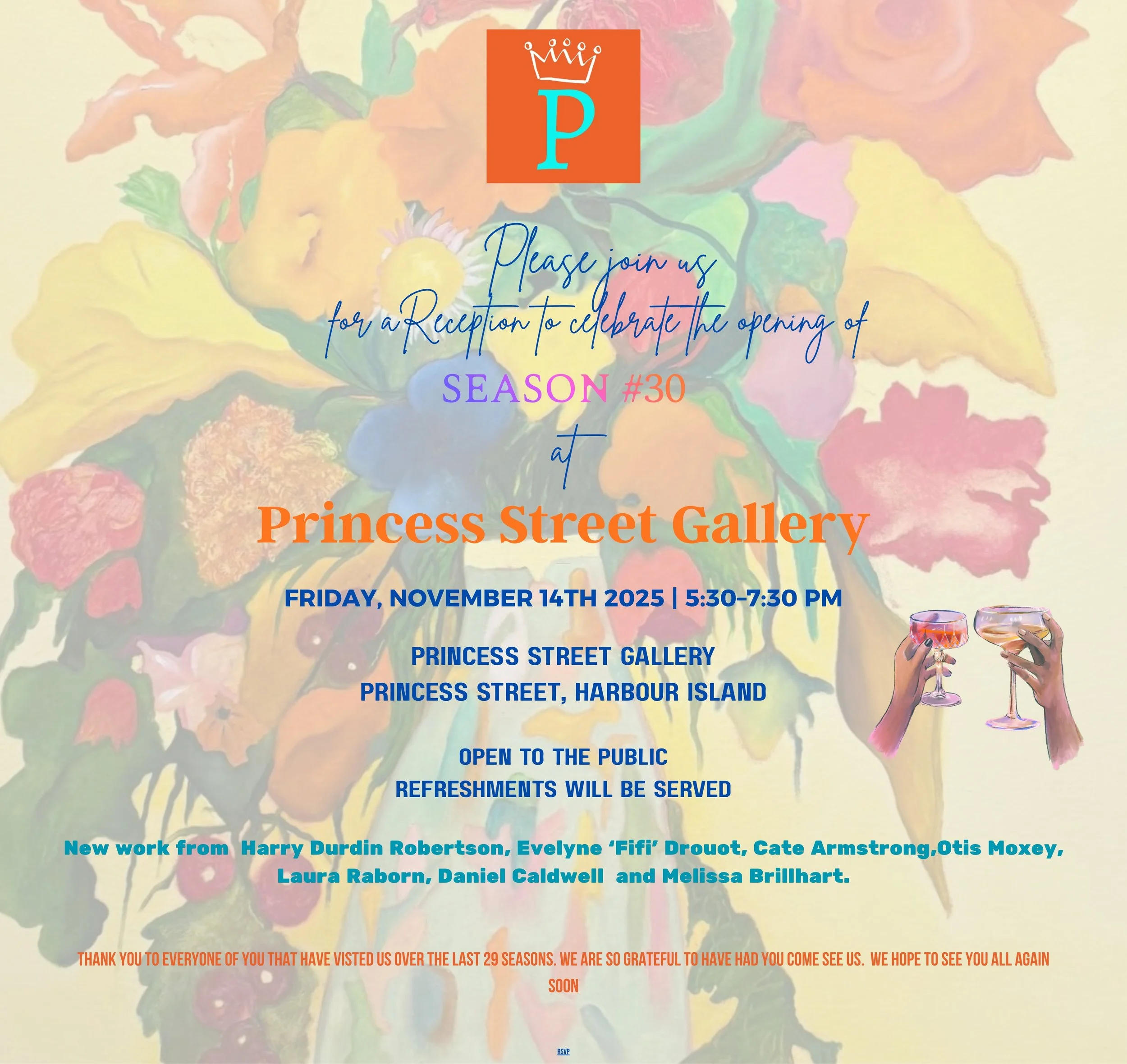 Celebrating The Opening Of The 30th Season At Princess Street Gallery.